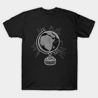 Globe Peony Tattoo Design T-Shirt